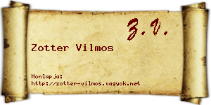 Zotter Vilmos névjegykártya